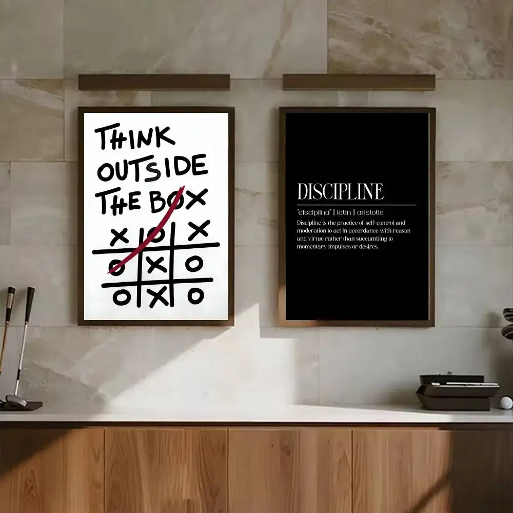 검은색과 흰색을 사용한 영감을 주는 문구가 담긴 벽 장 - Home Office Room Inspiration 리뷰 및 가격
