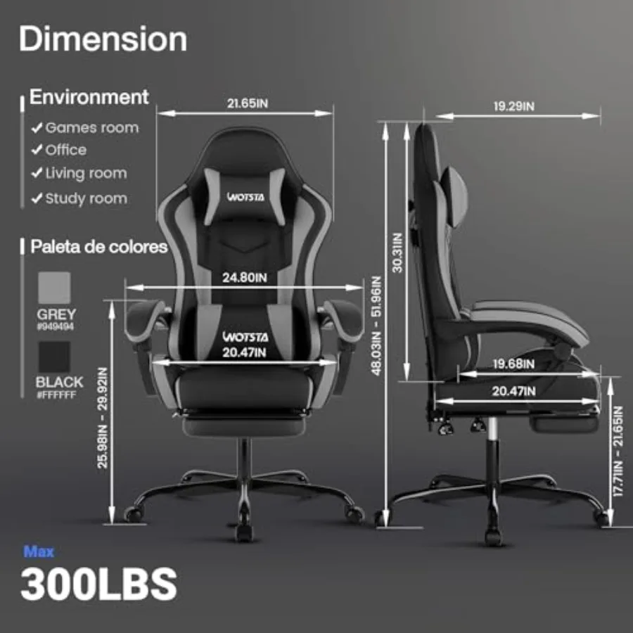 인체공학적 디자인의 게이밍 사무용 의자로, 발 받침대가 - Ergonomic Office Chair 리뷰 및 가격