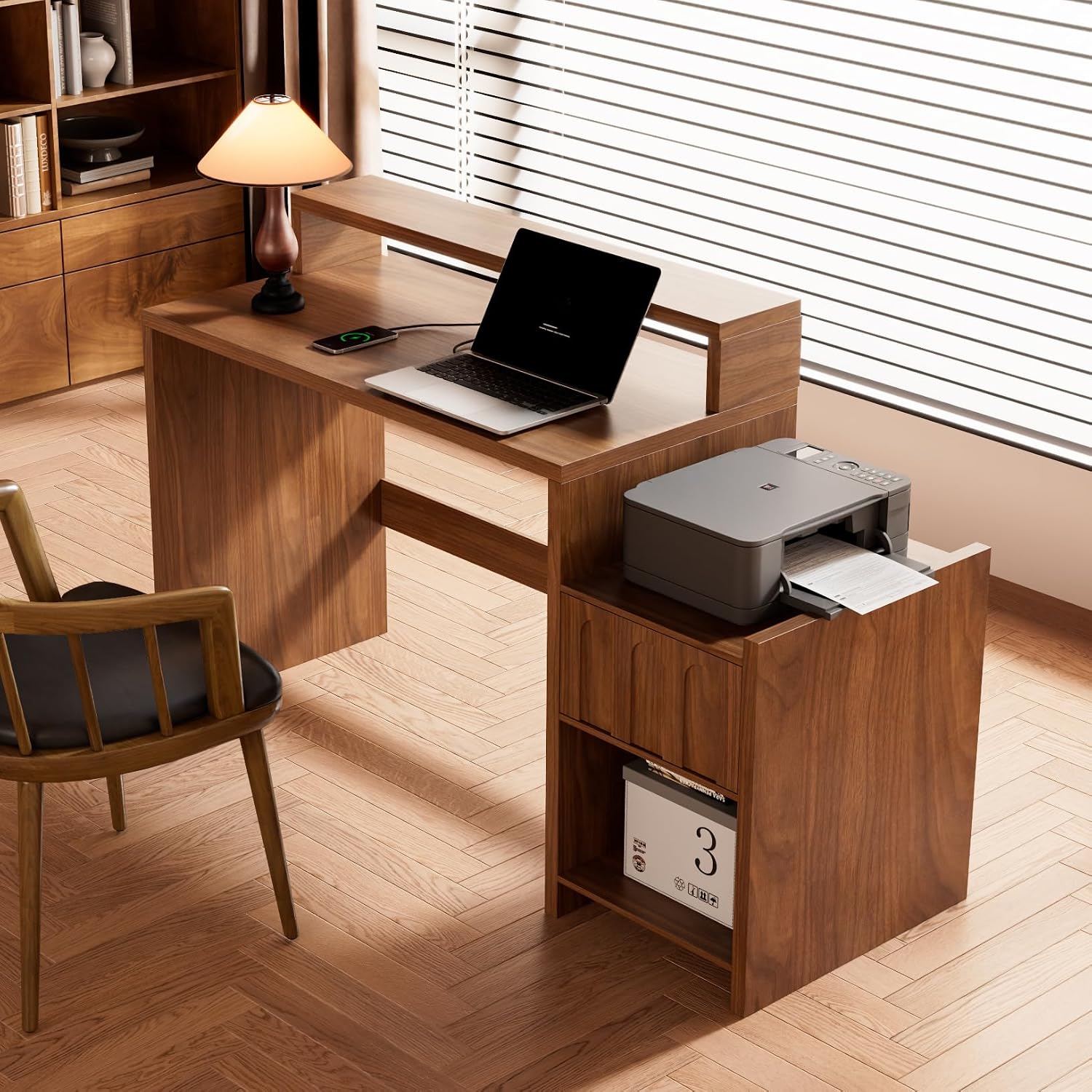 60인치 서랍 및 프린터 선반이 있는 임원용 책상, 미 - Home Office Work Table 리뷰 및 가격