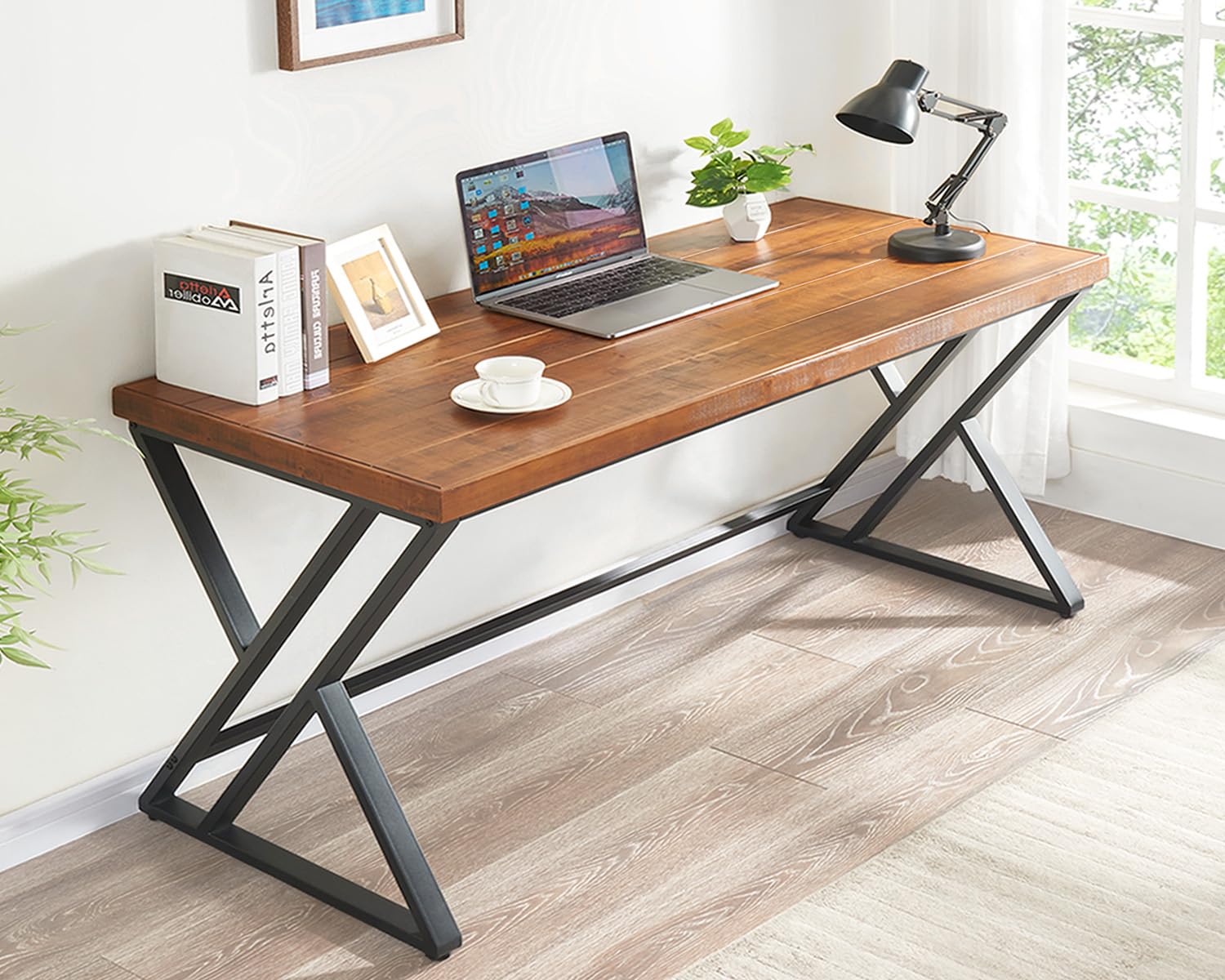 60인치 원목 컴퓨터 책상, 팜하우스 스타일 작업 테이 - Home Office Work Table 리뷰 및 가격
